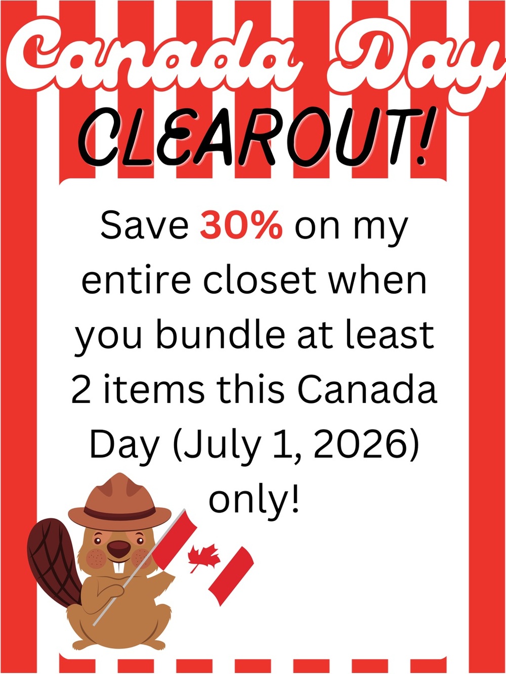 Canada Day Closet Clearout!